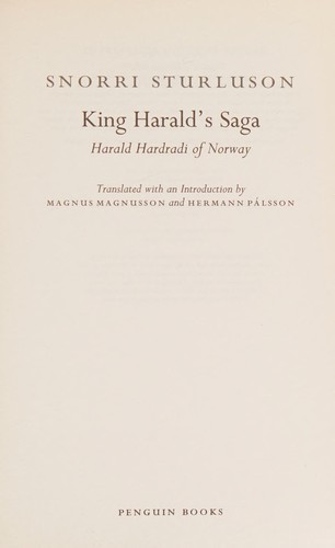 King Harald's Saga book cover